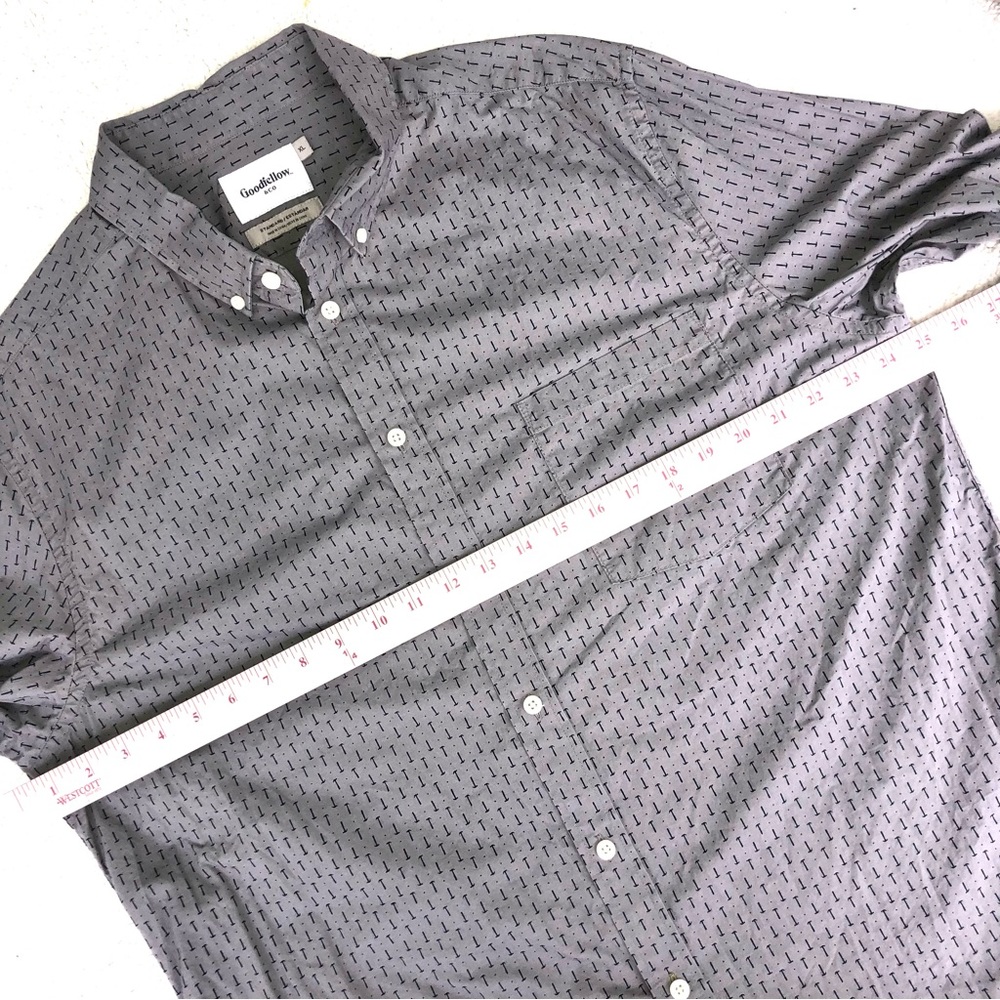 Goodfellow shirt hammer print button down long sleeve men’s XL gray & blue - Picture 8 of 9